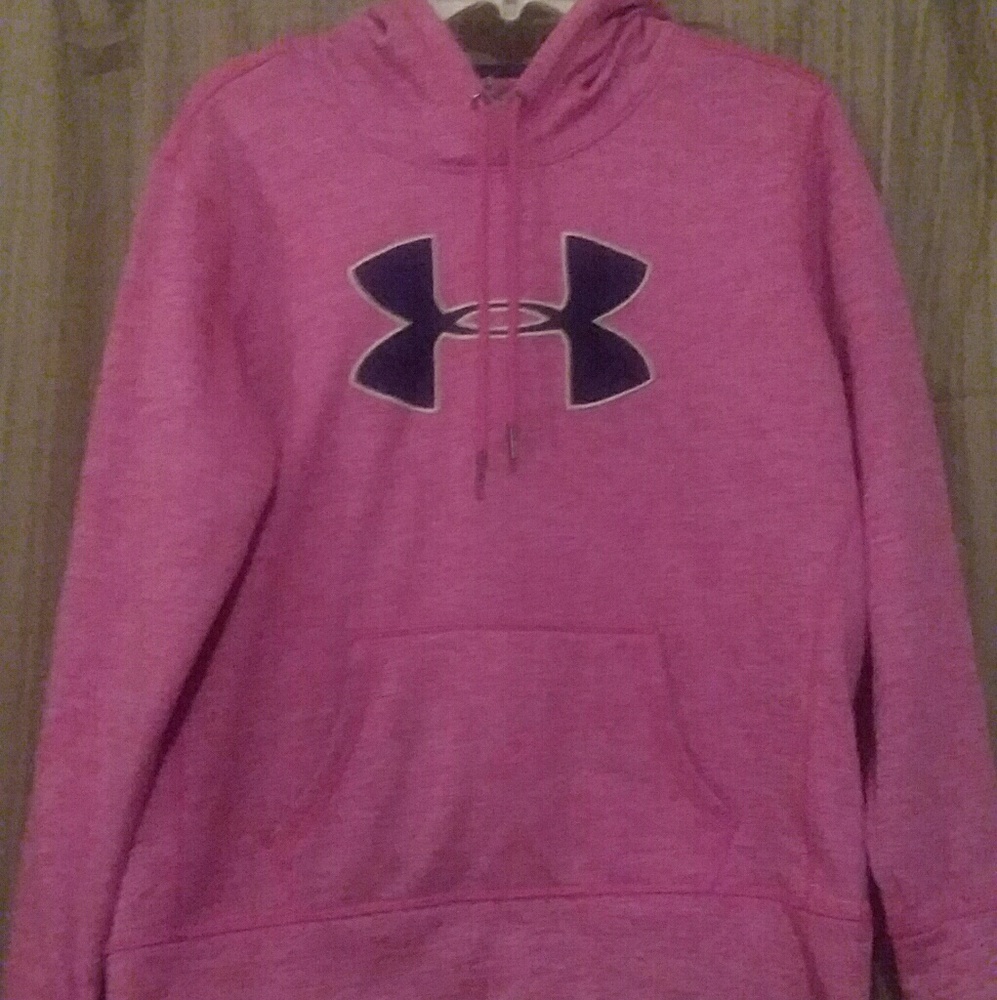 UNDER ARMOUR HOODIE, PINK, LARGE